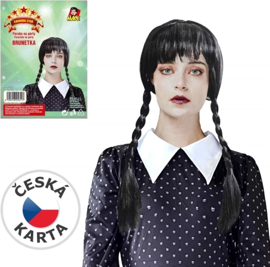 Parrucca nera per bambini e adulti