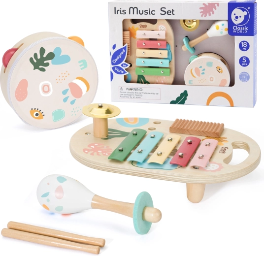 Classic World set di strumenti musicali per bambini 5 pezzi