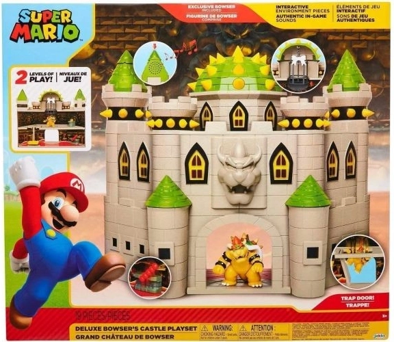 Set di gioco Super Mario e Bowser con castello con suoni