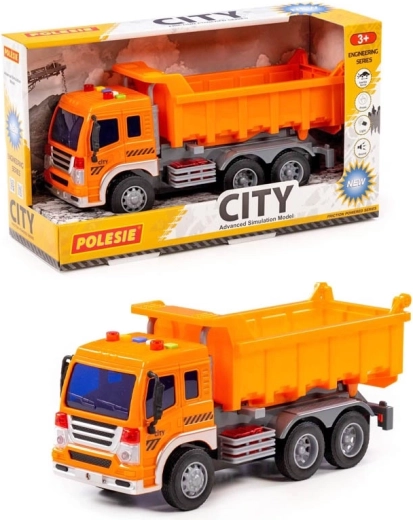 Camion ribaltabile Polesie City a inerzia con luce e suono - 1 pezzo