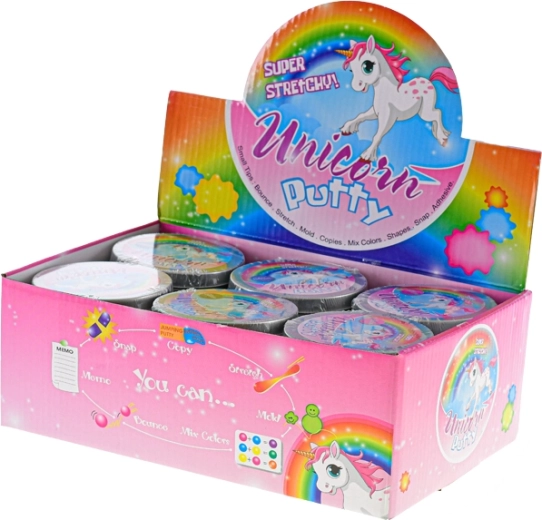 Pasta intelligente con glitter in scatoletta Unicorn