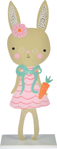 Decorazione pasquale in legno con coniglietto 17,5 cm