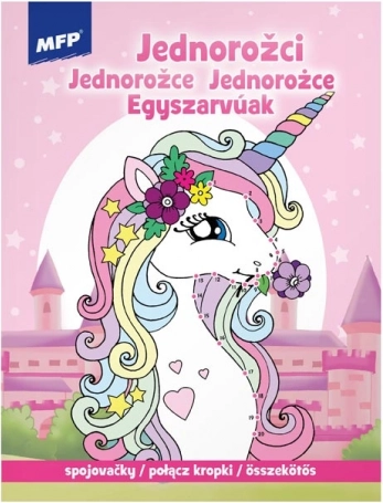 Libri da colorare con unisci i puntini Unicorni 210 × 276 mm, 32 pagine