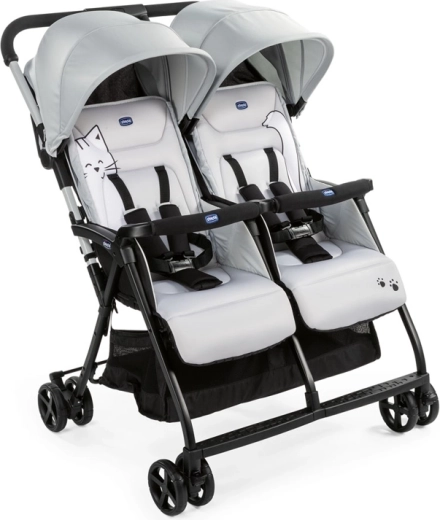 Chicco Ohlala Twin – passeggino sportivo per gemelli Silver Cat