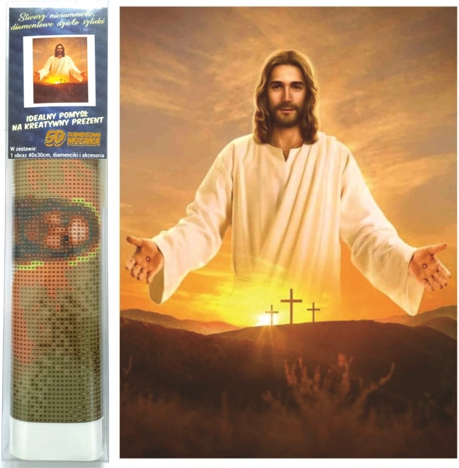 Norimpex Pittura diamantata Gesù 30x40 cm