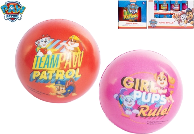 Pallina in schiuma PAW PATROL 7,5 cm per bambini