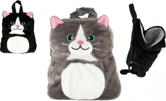 Zainetto di peluche a forma di gatto 23 × 26 cm, 2 colori