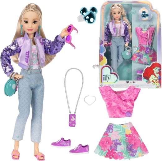 Disney ILY 4Ever bambola alla moda ispirata ad ARIEL de La sirenetta, set di abiti e accessori 30 cm