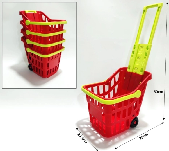 Carrello e cestino per la spesa 2 in 1 29 × 23,5 × 60 cm