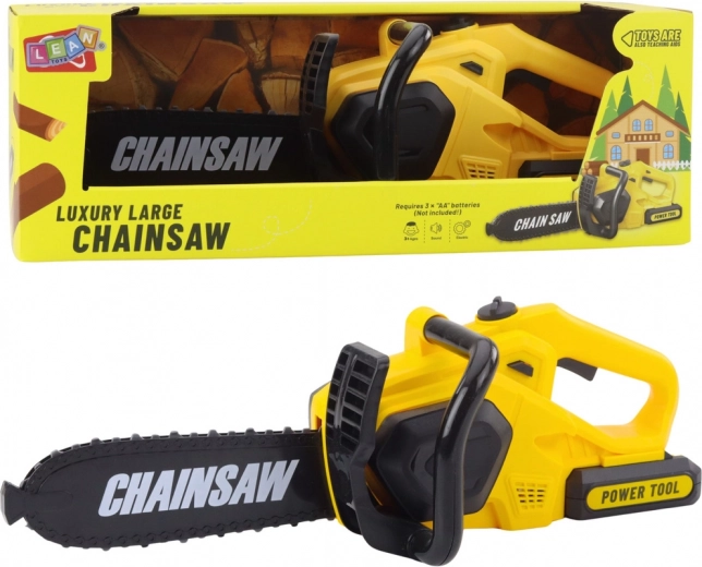 motosega giocattolo per bambini con luci e suoni, gialla