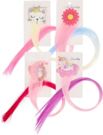 Ciocca colorata per capelli con decorazione - 1 pezzo