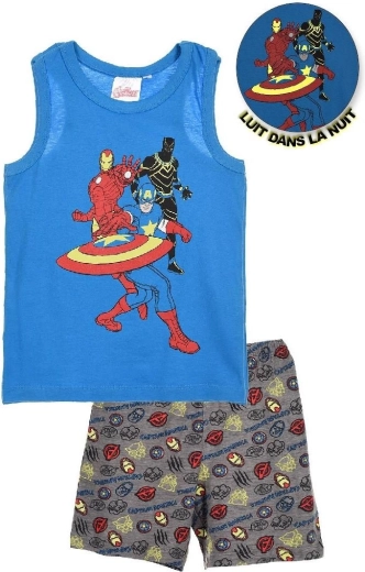 Pigiama estivo luminoso da bambino Avengers