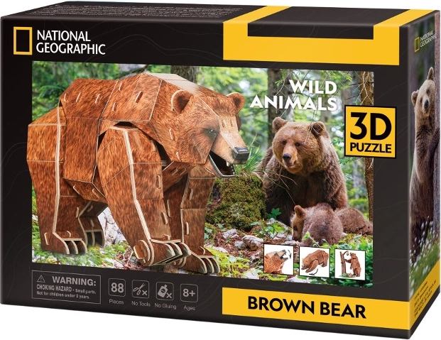 Puzzle 3D Animali a rischio – orso bruno