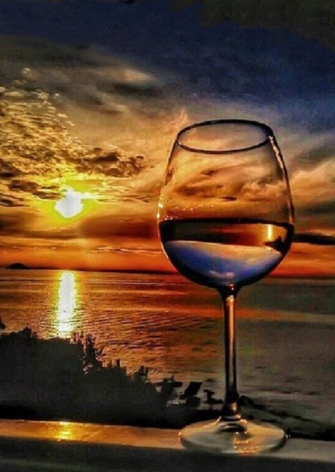 Pittura diamantata – Bicchieri sulla costa 30 × 40 cm