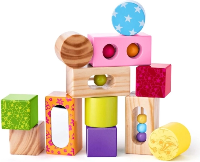 Blocchi di legno con motivi
