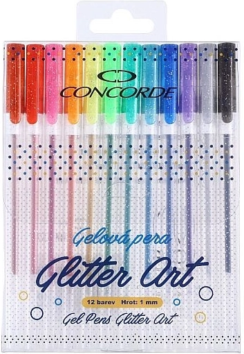 Penne gel glitter CONCORDE Glitter Art, set 12 pz