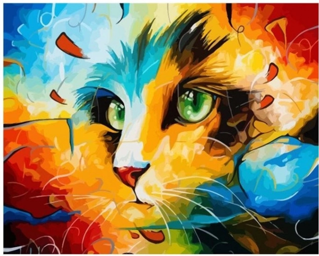pittura diamantata gatto astratto 30 × 40 cm