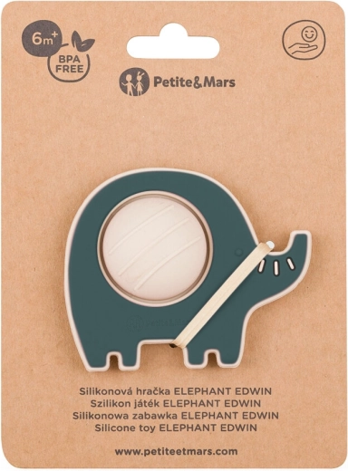 Giocattolo in silicone elefante Edwin misty green Petite&Mars