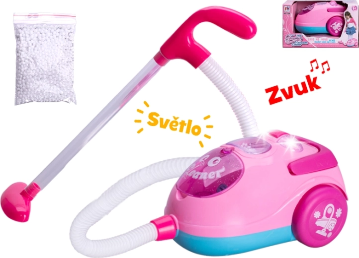 Aspirapolvere giocattolo con effetti luminosi e sonori 18 cm