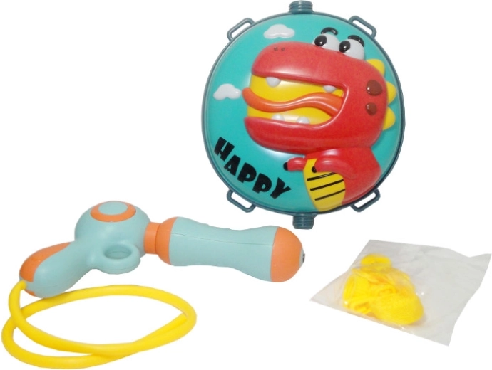 Pistola ad acqua con serbatoio a zainetto con dinosauro