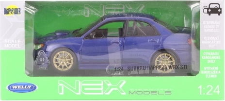 Modello in metallo Subaru Impreza WRX STI 1:24 con parti apribili