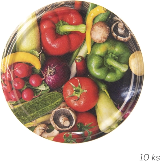 Coperchio metallico per conserve TO 82 bio con motivo verdure (10 pz)