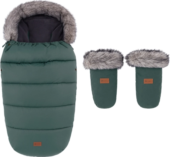 Sacco invernale Petite&Mars Comfy 4v1 con guanti per passeggino Fjora Veritable Khaki