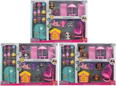 Set di animaletti con casetta e accessori