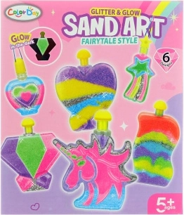 Kit creativo per realizzare bottigliette con sabbia colorata