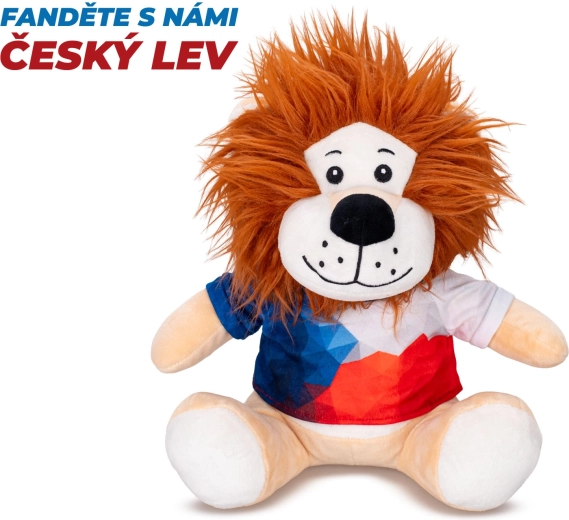 Leone di peluche 25 cm seduto con maglietta