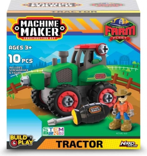 Kit di costruzione di macchine agricole MACHINE MAKER – fattoria, set avvitabile per bambini dai 3 anni