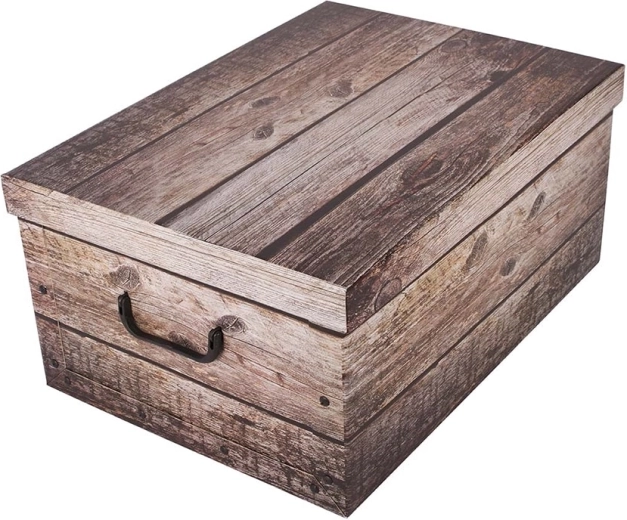 Scatola portaoggetti in cartone legno grigio MIDI