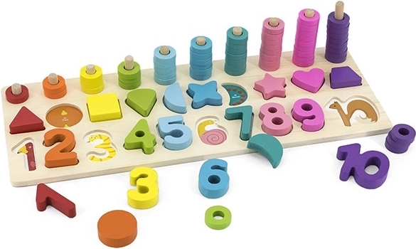Babu set educativo in legno numeri e forme