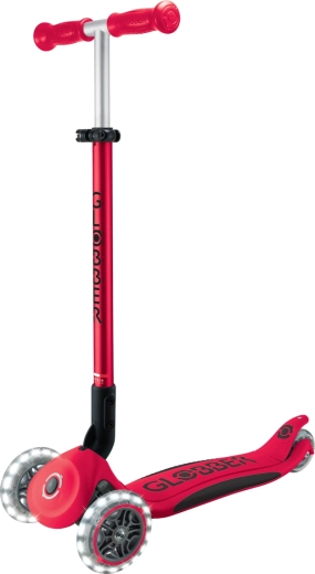 Globber Elite Lights monopattino per bambini a tre ruote rosso