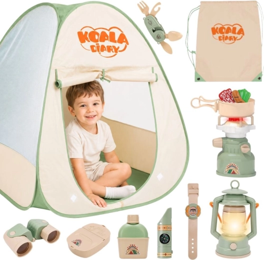 Set da campeggio per bambini Woopie Discovery con tenda bivacco XXL, 15 pezzi