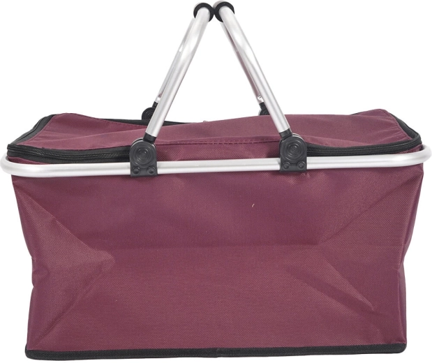 Cestino termico pieghevole 46 × 27 × 23 cm, alluminio e poliestere, rosso