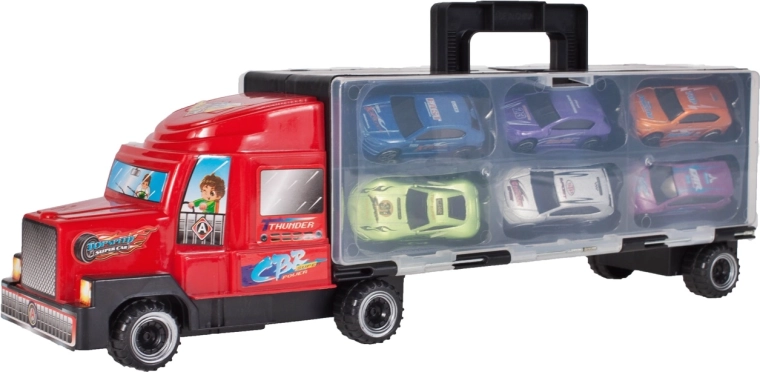 Camion con automobiline in metallo