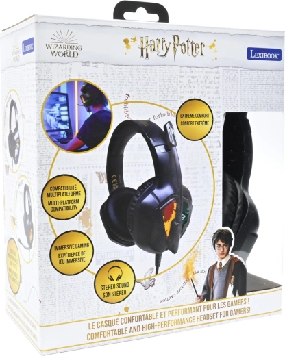 Cuffie da gioco cablate Harry Potter con effetti luminosi e microfono