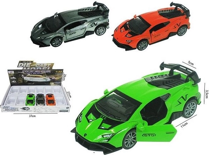 Automobilina sportiva 12 cm con trazione a frizione (pull-back) e portiere apribili