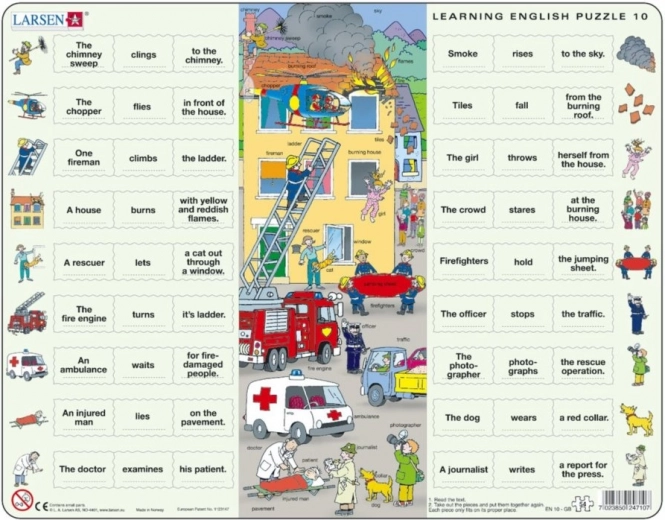 Puzzle educativo Larsen Inglese 10: Soccoritori 54 pezzi