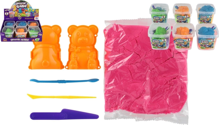 Sabbia cinetica magica con accessori in scatola di plastica (6 pz in box)