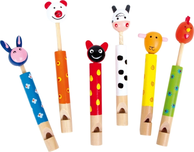 Fischietto di legno per bambini - animaletti