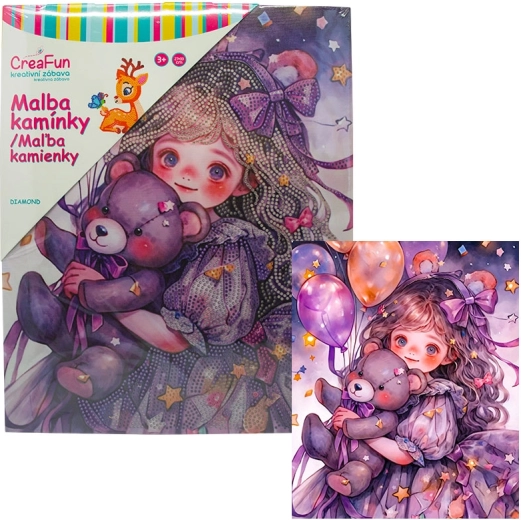 Pittura con diamanti – orsacchiotto di compleanno 27 × 33 cm