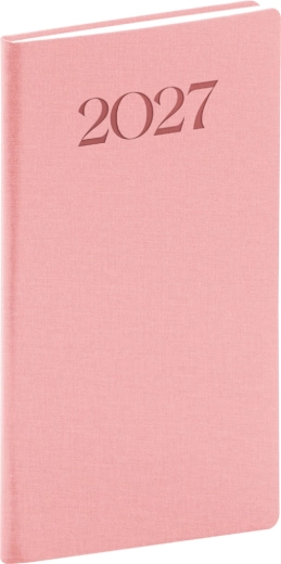 Diario tascabile Notique Biella 2027 rosa 9 × 15,5 cm