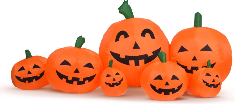 Zucca di Halloween gonfiabile con illuminazione a LED, 230 cm
