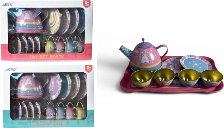 Set da tè colorato per bambini con motivo unicorno