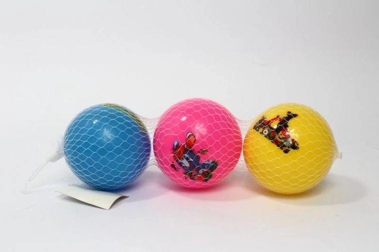 Set di tre palline colorate in rete