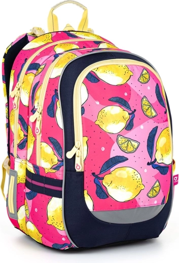 Zaino scolastico leggero Topgal con motivo di limoni Coda