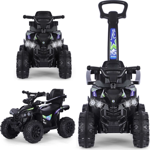 Milly Mally Wild 3v1 cavalcabile per bambini con maniglione di spinta nero