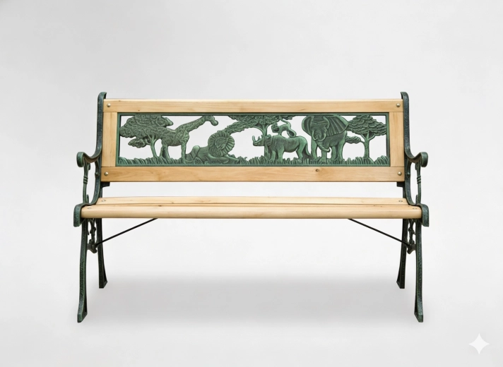 Panchina da giardino per bambini 82 × 39 × 50 cm in legno e ghisa